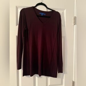 Apt. 9 | Dark Burgundy V-Neck Tunic Sweater | Size M